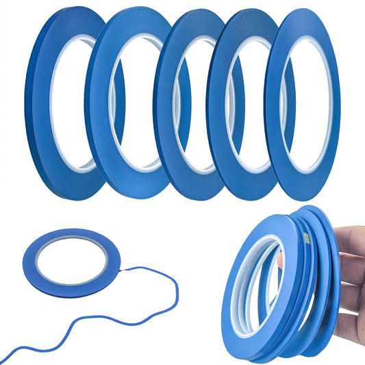 JINBING High-Temp Vinyl Fine Line Fineline Masking Tape Automotive Paint for Curves Blue 1.5mm 2mm 2.5mm 3mm 4mm 5mm 6Rolls