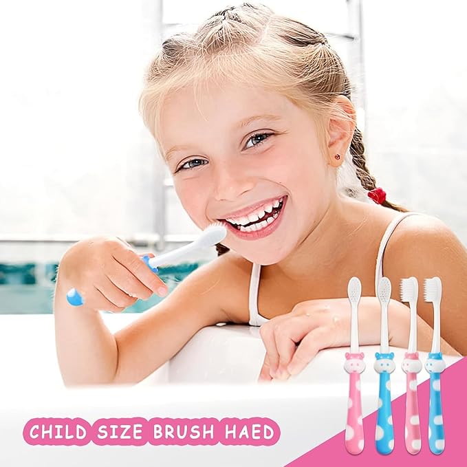 30pcs Disposable Toddler Toothbrushes, Kids Manual Toothbrush Set, Soft Bristles, Age 2+ Children, Individually Wrapped
