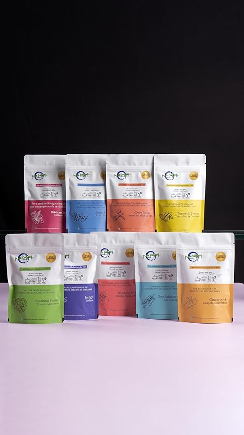 Blue Pepper Tea Infusion | Butterfly Pea Flower Blend with Ginger, Tulsi (Holy Basil), Amla (Indian Gooseberry) & Cardamom | Caffeine-Free Natural Beverage | 60g