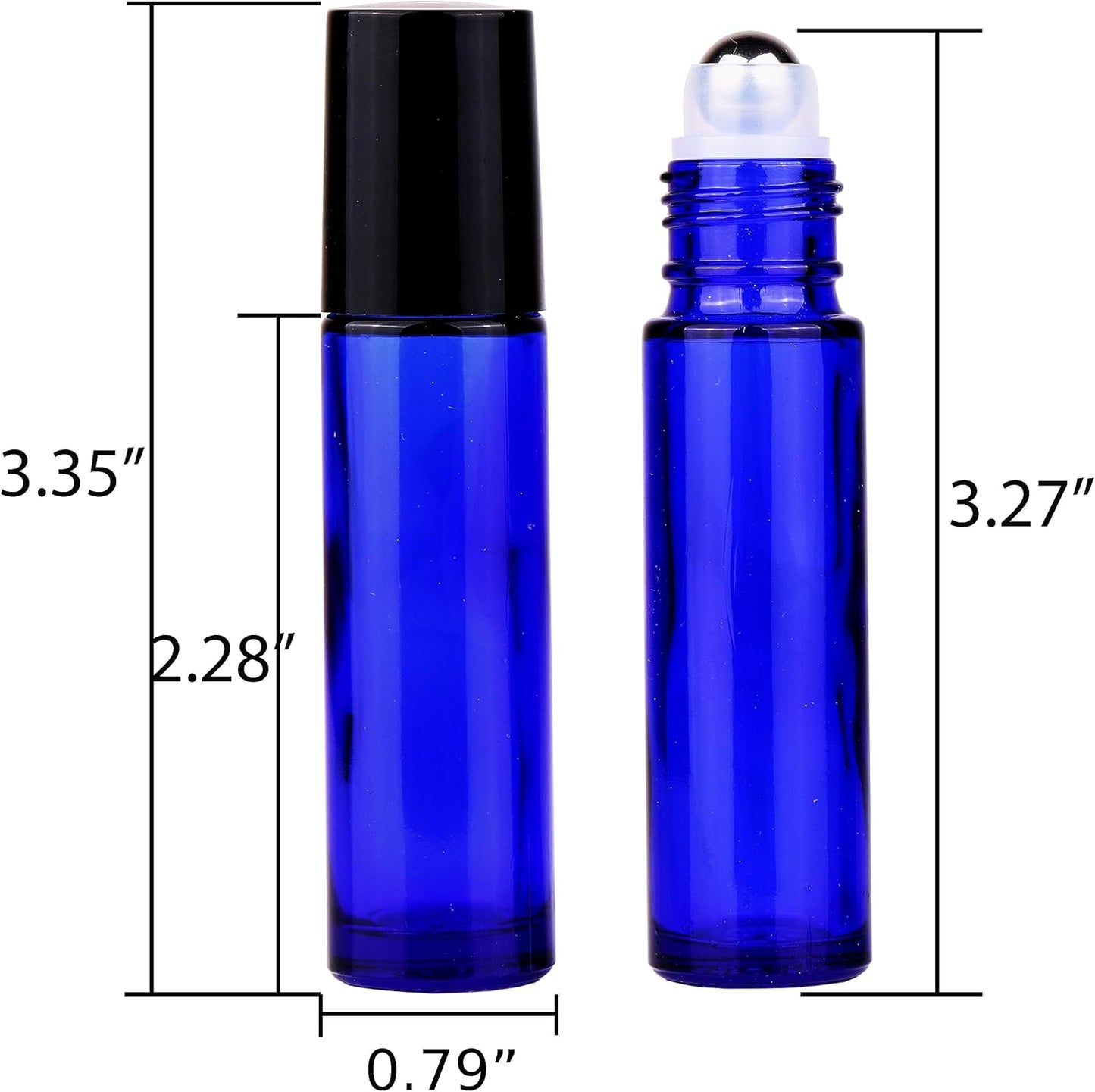 inice 4 Pack Essential Oil Roller Bottles 10ml Cobalt Blue Glass Bottles Stainless Steel Roll On Ball Applicator for Daily Care