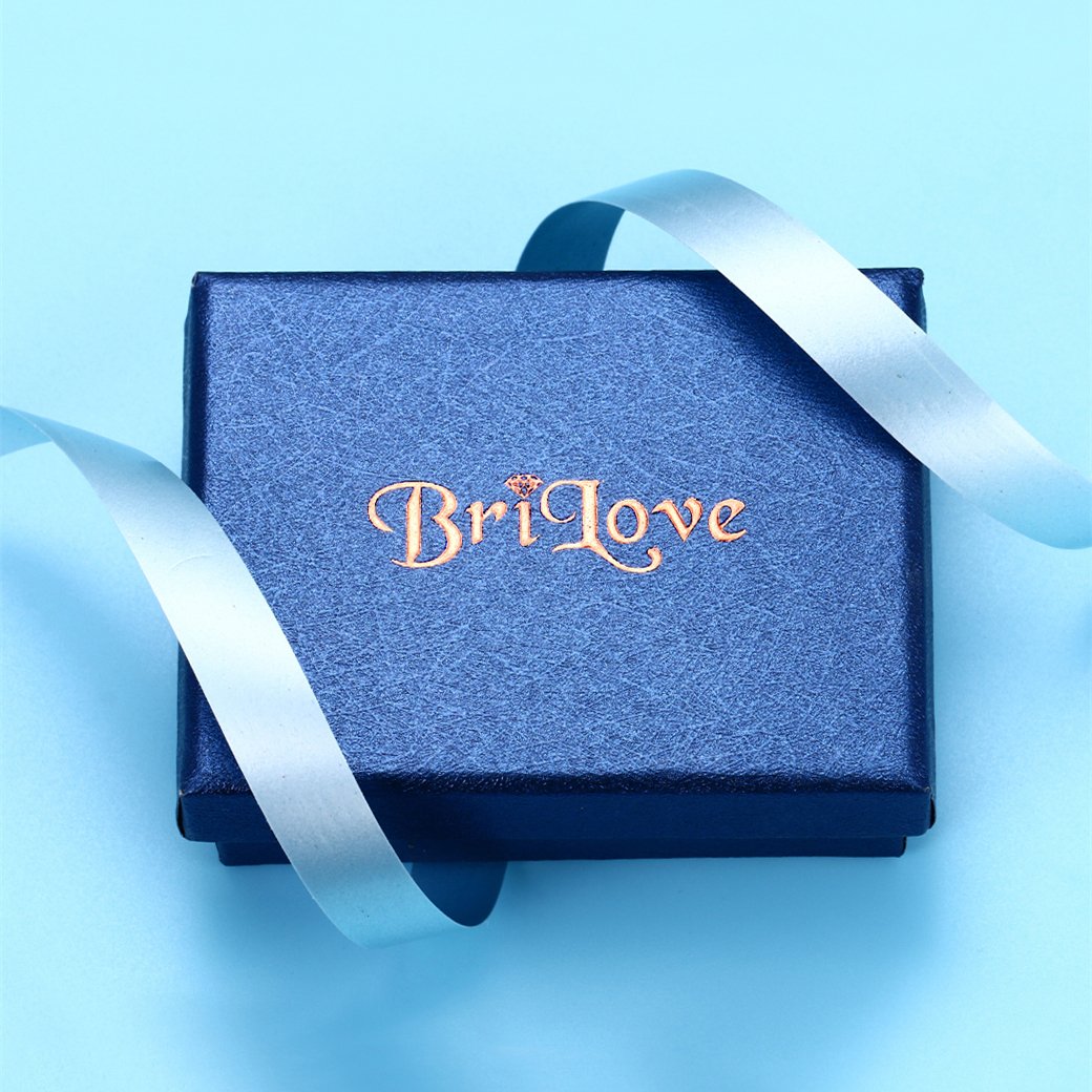 BriLove Wedding Bridal Dangle Earrings for Women Emerald Cut Crystal Infinity Figure 8 Chandelier Jewelry Black/Clear Black-Silver-Tone