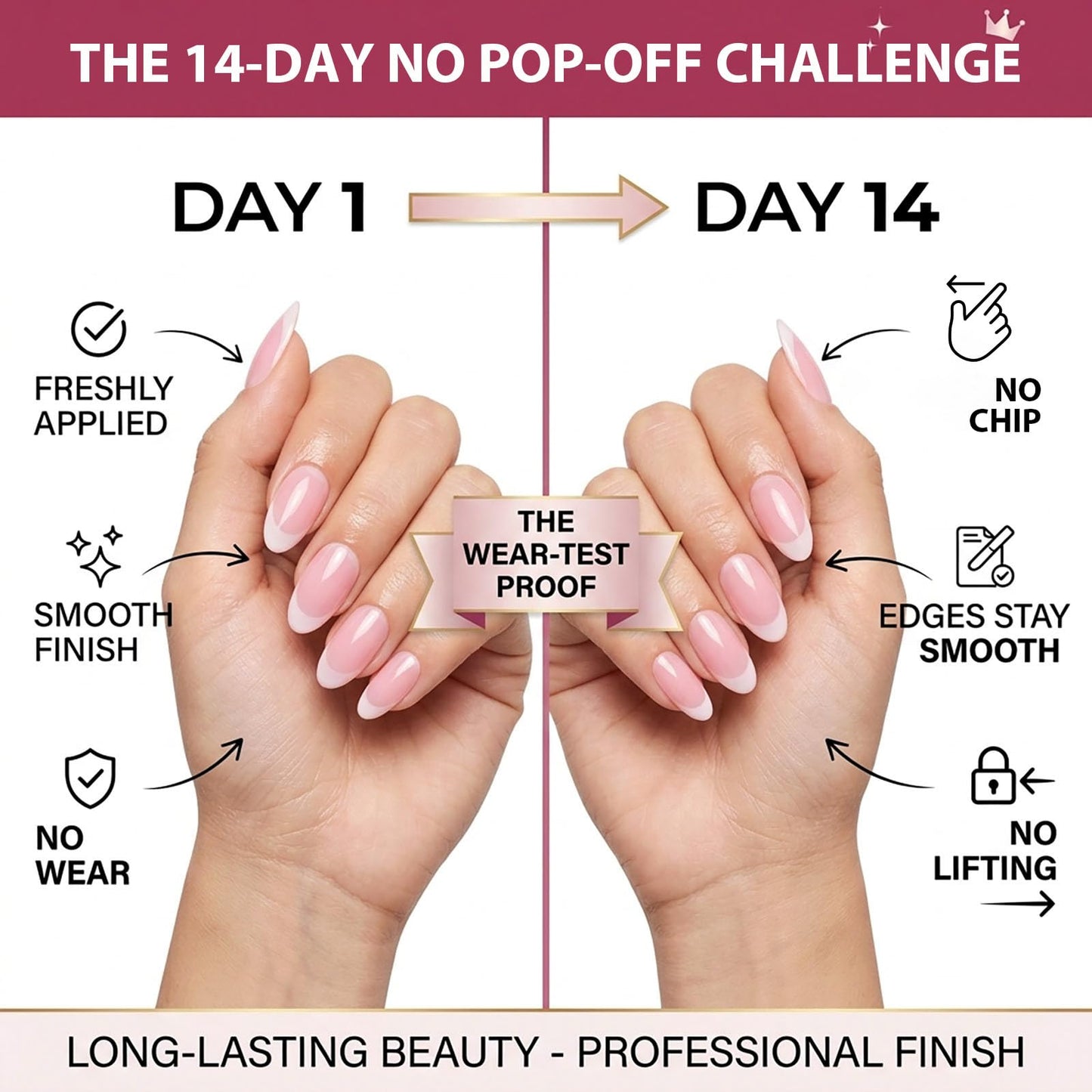 PILOLO Press On Nails Polka Dot Fake Nail Tips Adhesive Reusable Full Cover Acrylic False Nails Long Almond Stick On Manicure Set for Women Girls Gift (Barbie French Dot)