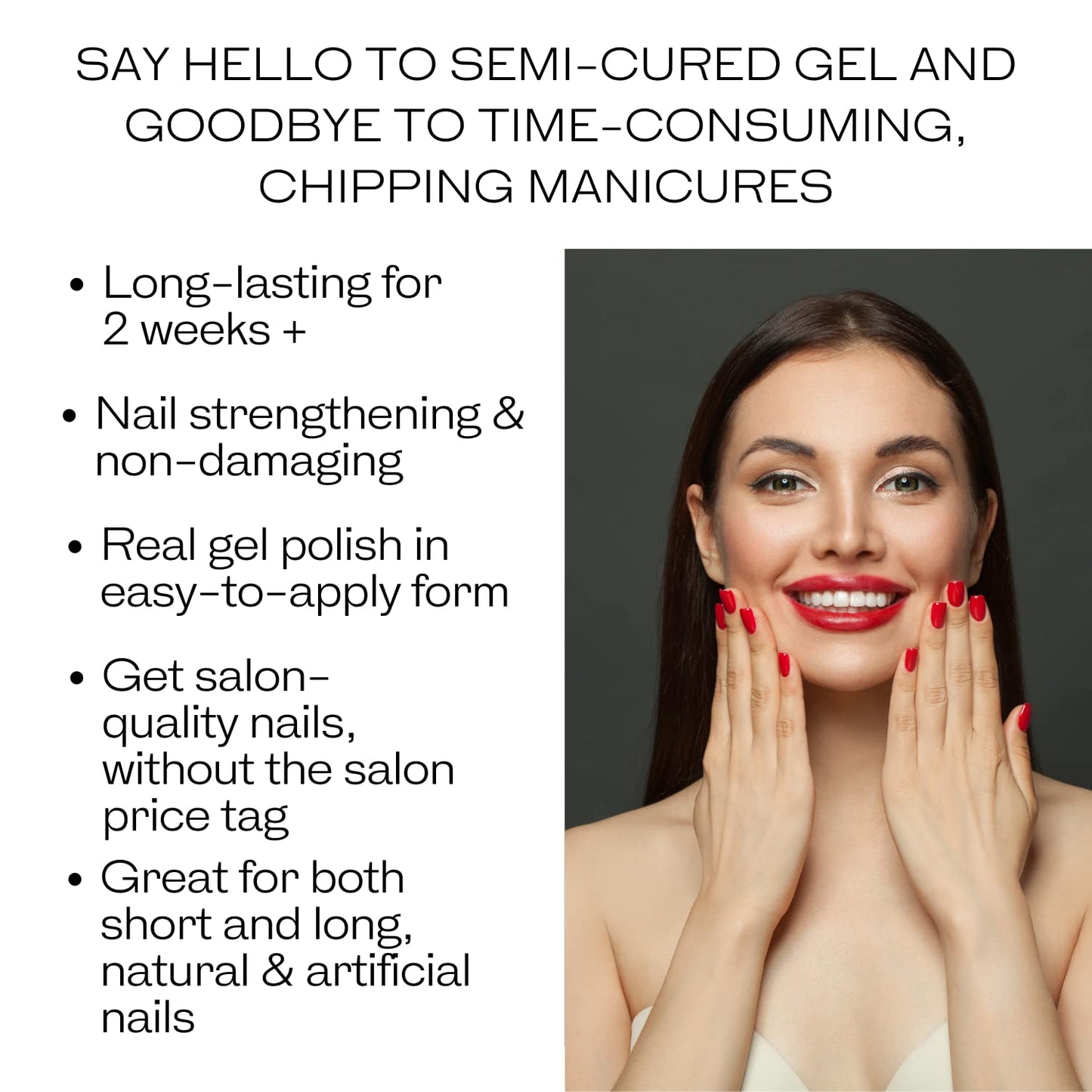 ALICE & BELLA Semi Cured Gel Nail Strips-20 PCS Christmas Tri-Color Cross Stiched Design Nail Strengthening Gel Stickers, Use with UV Light Lamp, Salon Quality Manicure Wraps (Kvitka)