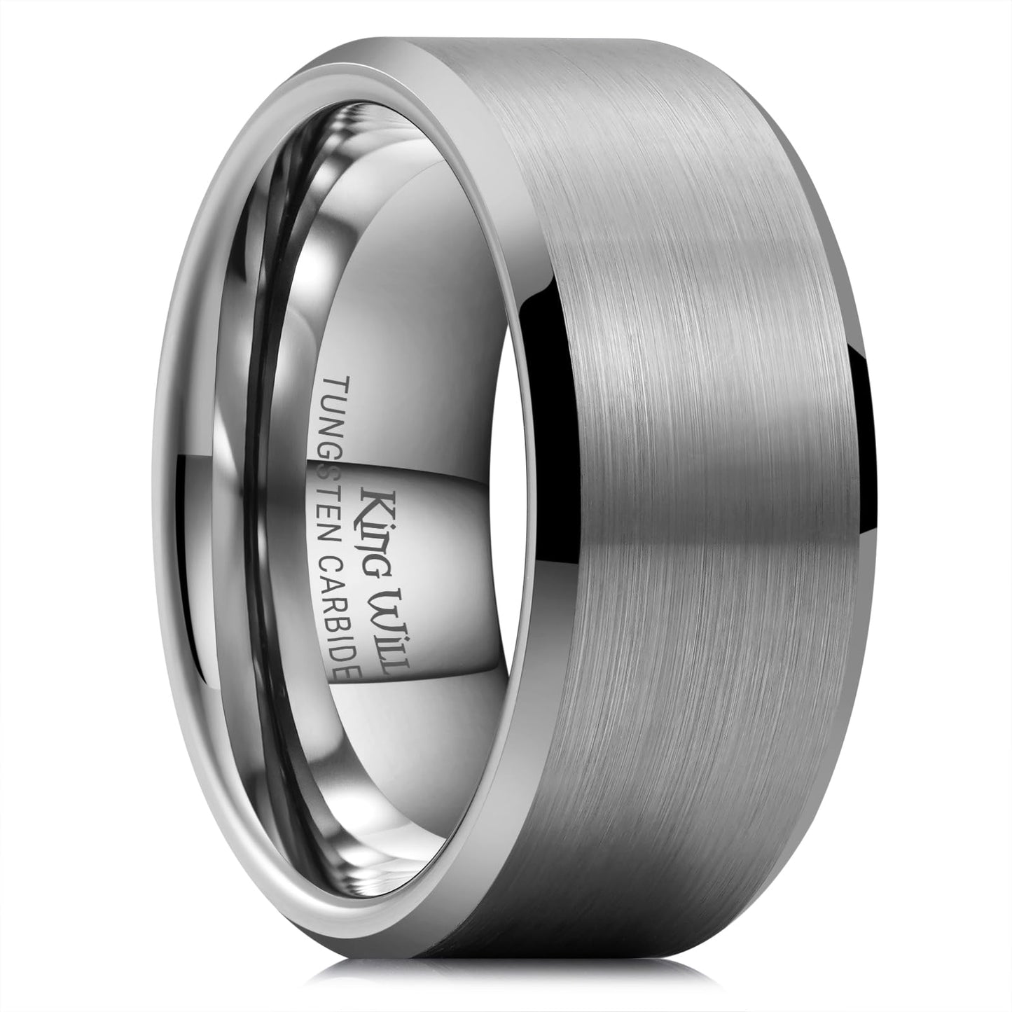 King Will 10mm Tungsten Wedding Band for Men - Gunmetal, Comfort Fit, Size 12