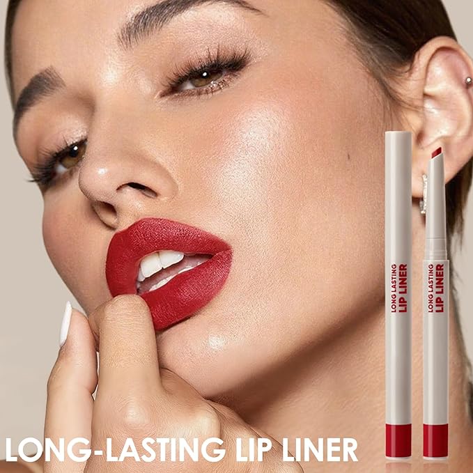 Erinde Long-Lasting Lip Liner Pencil, 2-in-1 Matte Lipliner Pencil for Sculpting & Filling, Rich Color Creamy Waterproof Lip Liner Crayon, Lip Contour Tint Makeup, Vegan & Cruelty-Free, 07 Nude Brown