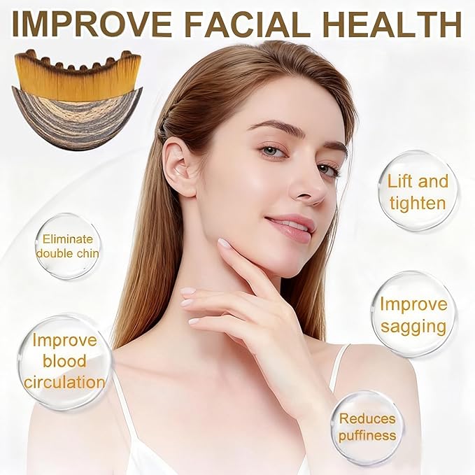 Lymphatic Contour Face Brush - Facial Sculpting & Anti-Puffiness Tool | Ultra Soft Dry Brush for Jawline Massage & Lymphatic Drainage | Ergonomic Design (10PC)