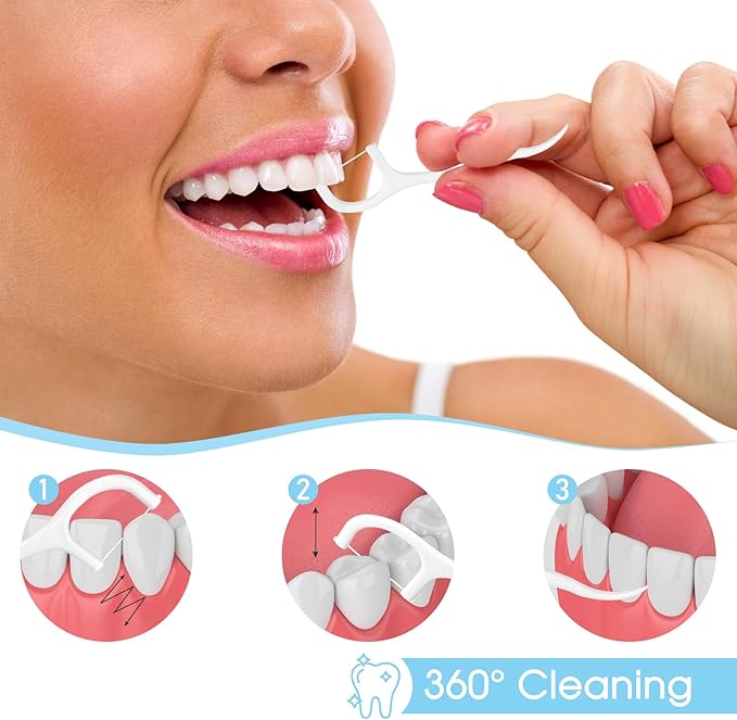 Eyxformula 100 Count Individually Wrapped Floss Picks – Travel Size Toiletries Dental Flossers for Daily Teeth Cleaning, Oral Care, Fresh Breath, Single Floss Sticks for Guest Bathroom, Hotel, Wedding
