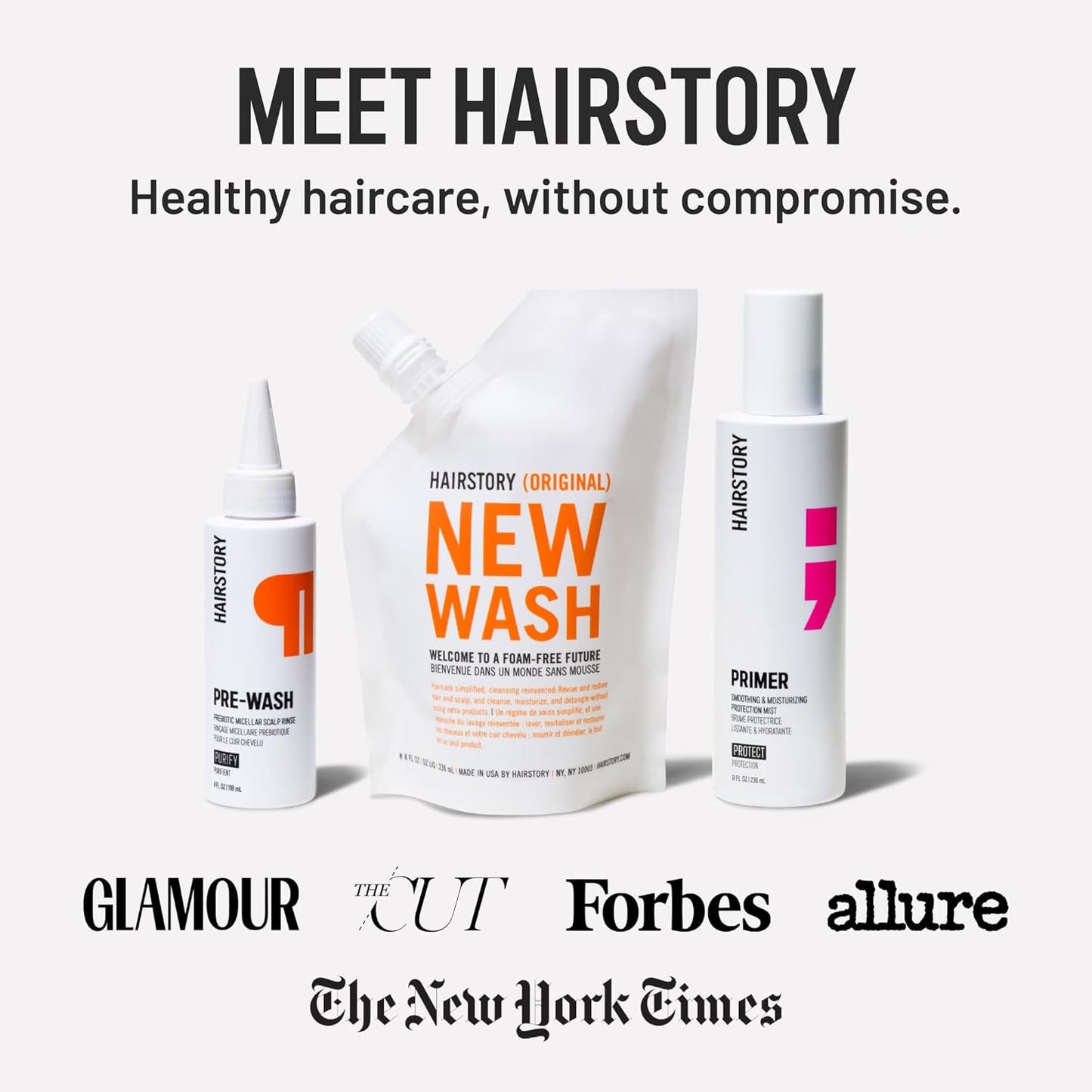 Hairstory Anti-Brass Color Boost Set, New Wash Original & Purple Color Boost Bundle, Enhance Color & Eliminate Brass, Purple Shampoo & Conditioner Alternate for Blonde, Silver & Gray Hair