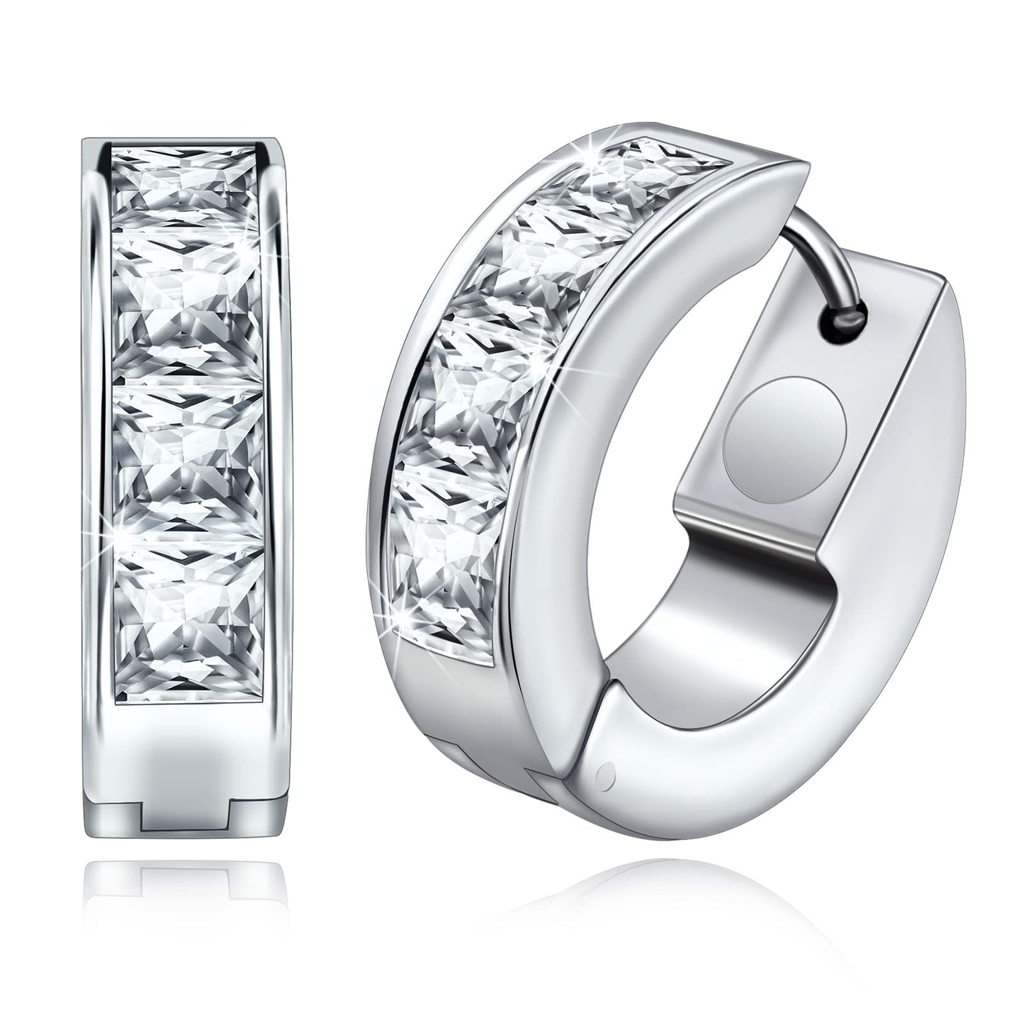 JEROOT Titanium Magnetic Earrings for Women, Pure Titanium Earrings for Sensitive Ears, 1 Pair Women's Ear Studs for Jewelry Gift