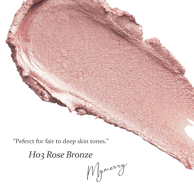 Dewy Highlighter Makeup, Highlighter Makeup Stick for Face and Body, Radiant & Shimmer Glow, Buildable Color for All Day | Vegan & Cruelty-Free | Rose Bronze Gold 15g/0.53fl.Oz