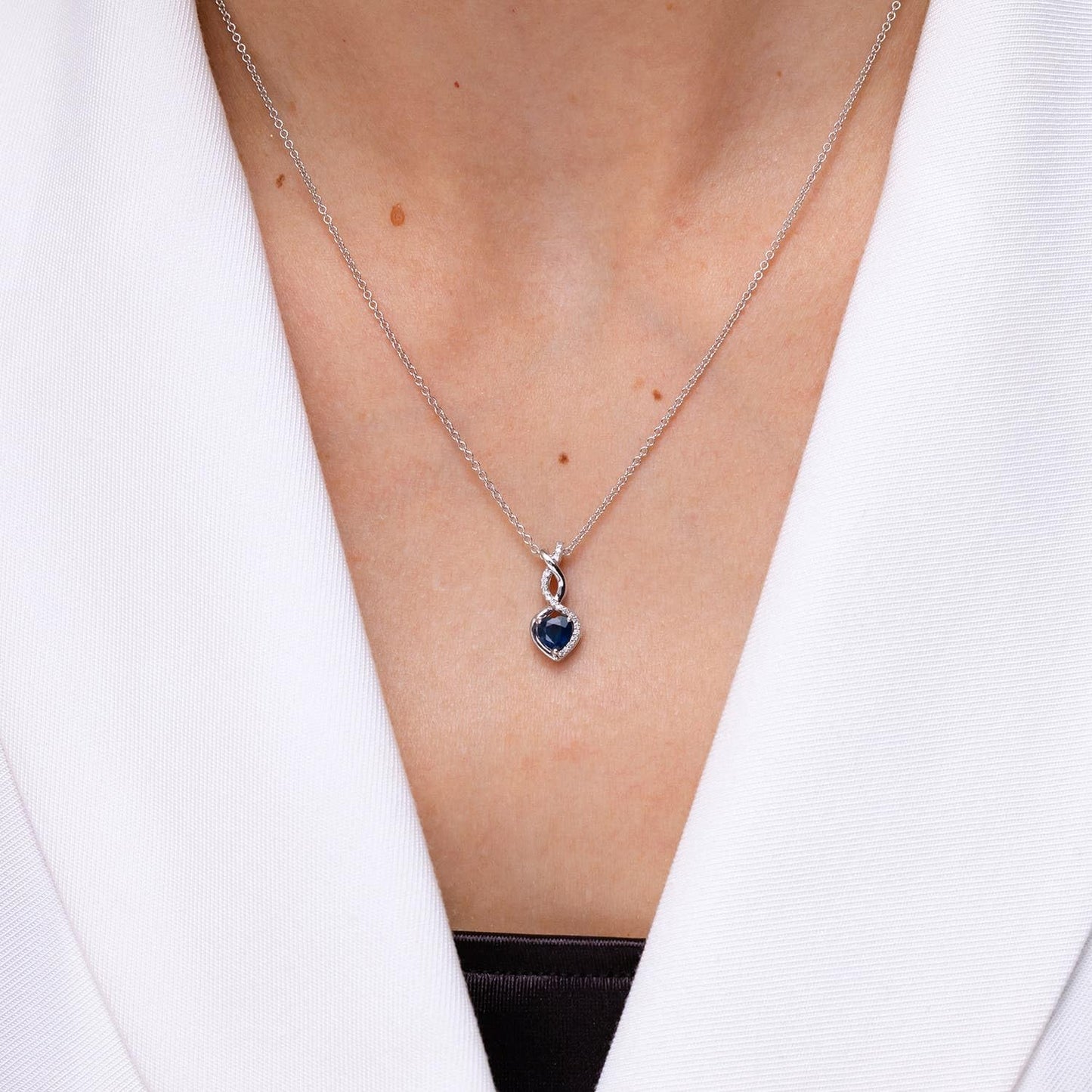 Angara Natural Blue Sapphire Pendant for Women | 0.3 ct Heart Shape Blue Sapphire Diamond Heart Pendant Necklace in Rose Gold | September Birthday, Anniversary, Gemstone Jewelry Gift | AA | 4mm