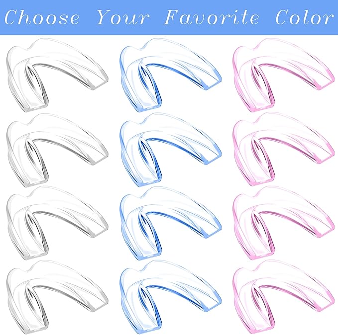 Mouth Guard for Grinding & Clenching Teeth 4 Count Total (2 Sizes) 2 pcs Blue Including Hygiene Case Nighttime Teeth Protection BPA-Free Comfortable Clench No More & Sleep Well