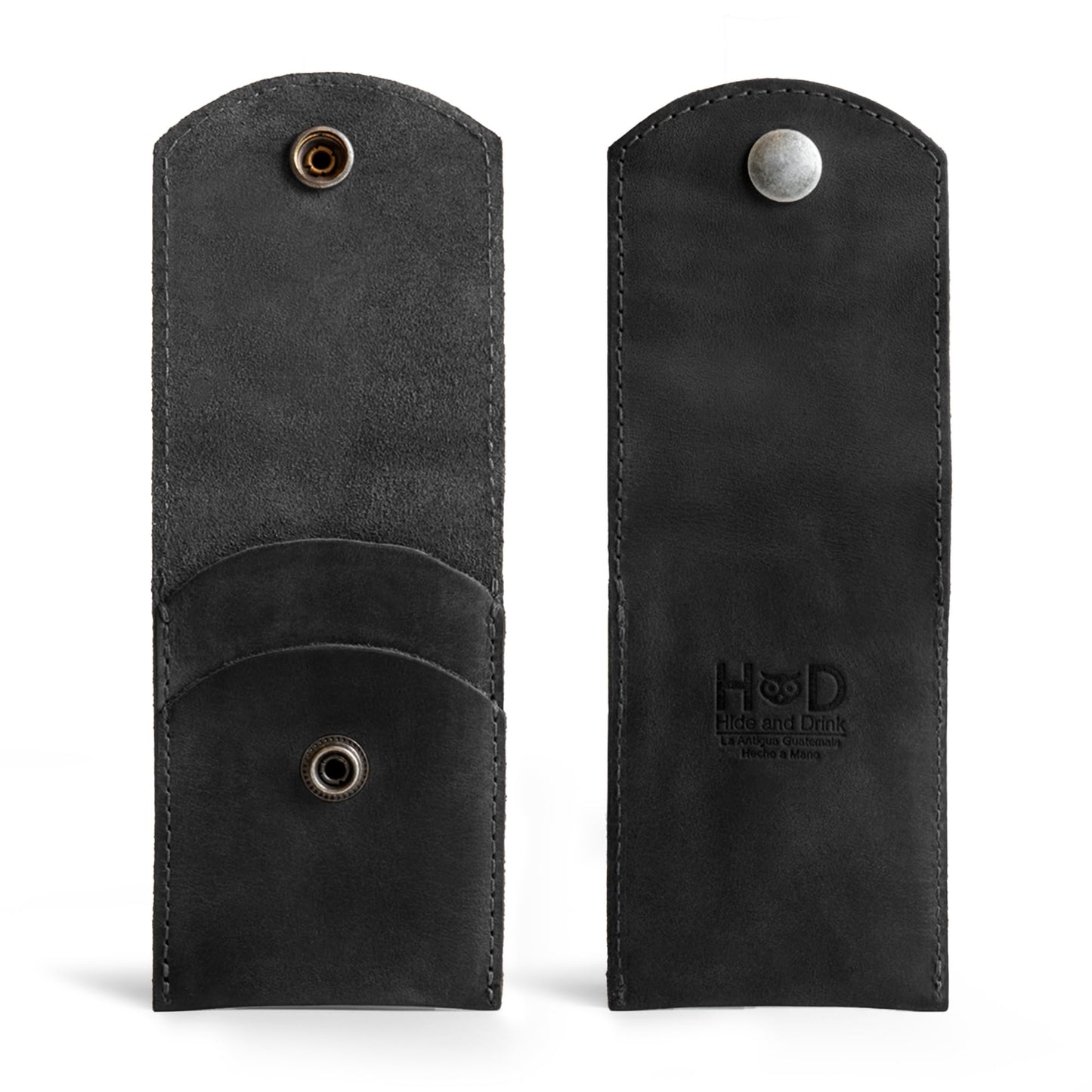 Hide & Drink, Double Nail Clipper Case, Beauty & Personal Care, Commuter and Nomad, Grooming Case, Home & Travel Essentials, Manicure Kit Storage, Full Grain Leather, Handmade (Charcoal Black)