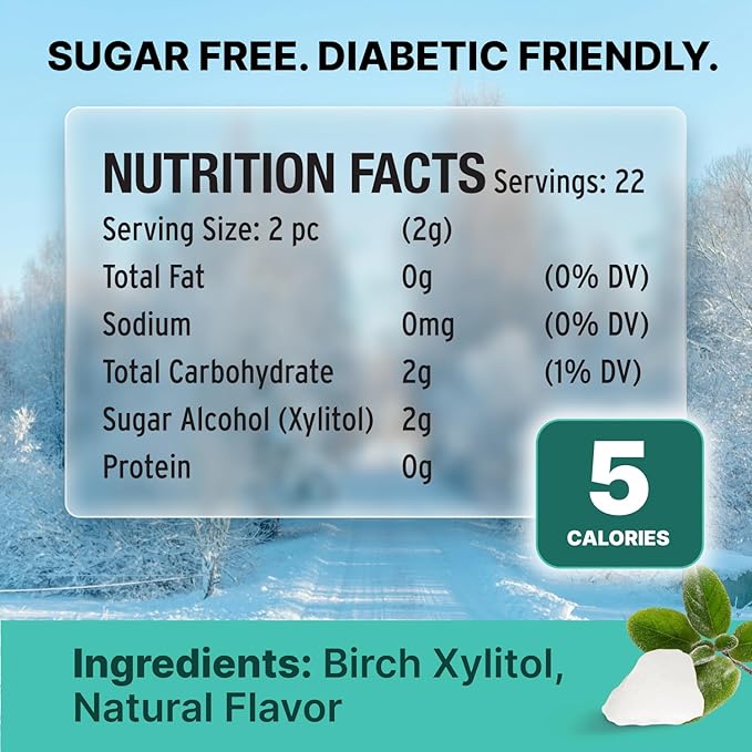 Wintergreen KETO Xylitol Candy Chips (3-Pack) - SNØ 1.5oz Tin - Sugar-Free Candy With Only 2 Ingredients | Low Carbs, Diabetic-Friendly, Non-GMO, Vegan, GF & Kosher | Purest candy in the world