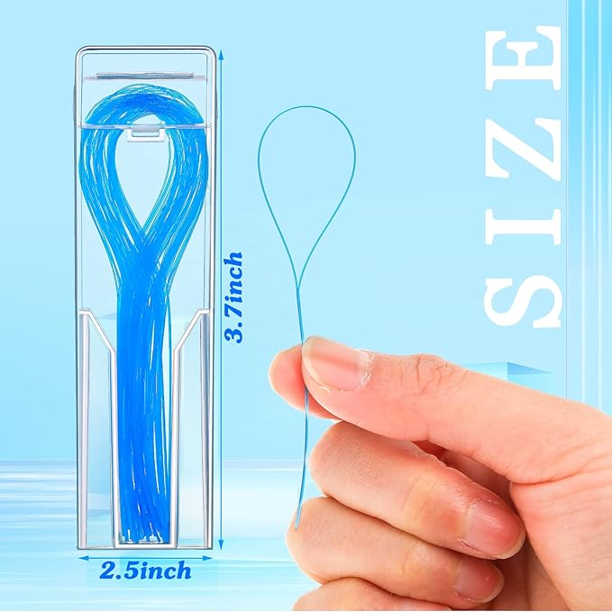 Vesici 600 Pcs Dental Floss Threader for Bridges, Braces, and Implants Dental Threader, Multifunctional Nylon Loop Design for Your Teeth, Pack of 12(Blue and Green)