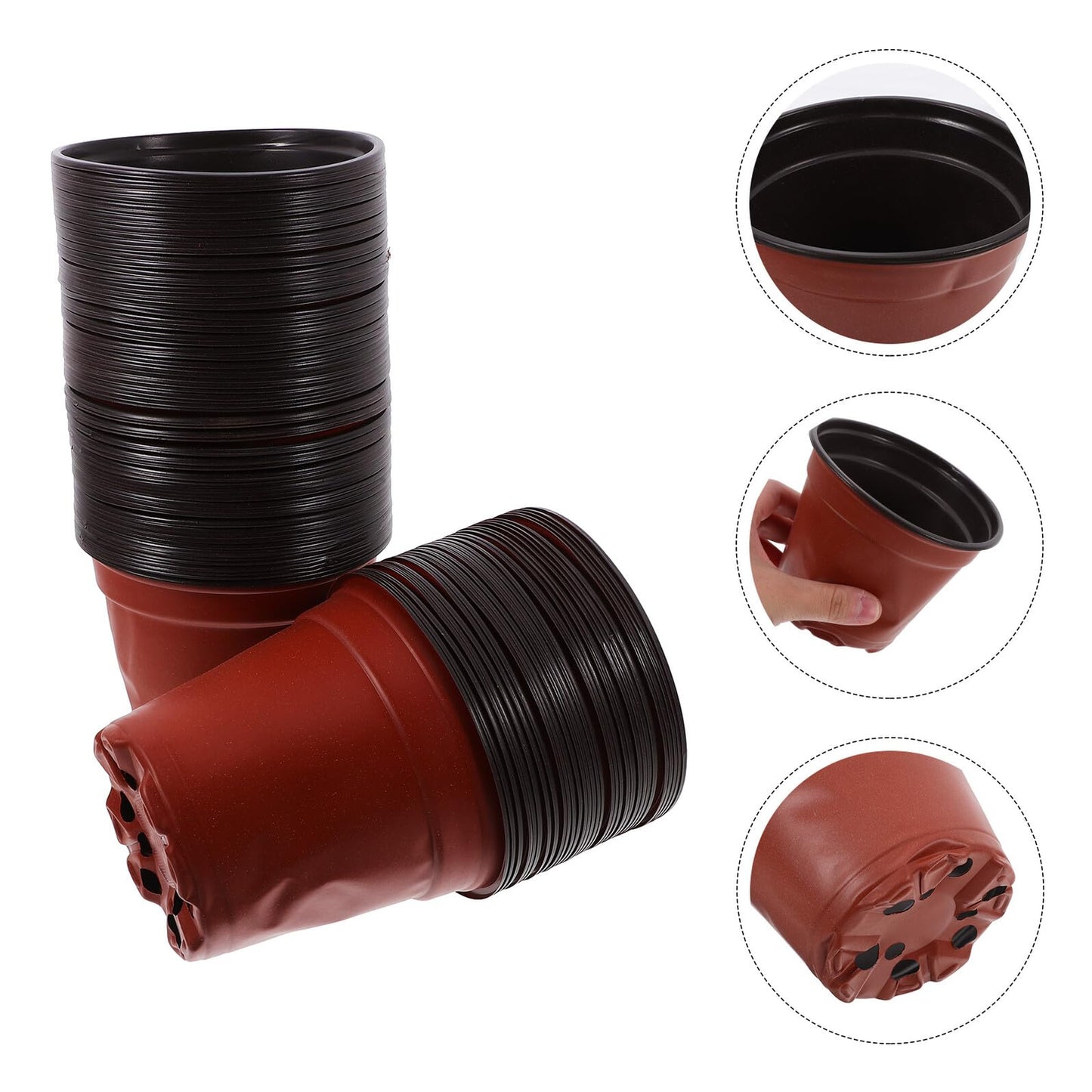 ROMISBABA 100pcs Strawberry Nursery Cups Plant Growing Pots Plastic Seed Starter Containers for Garden Transplanting and Propagation