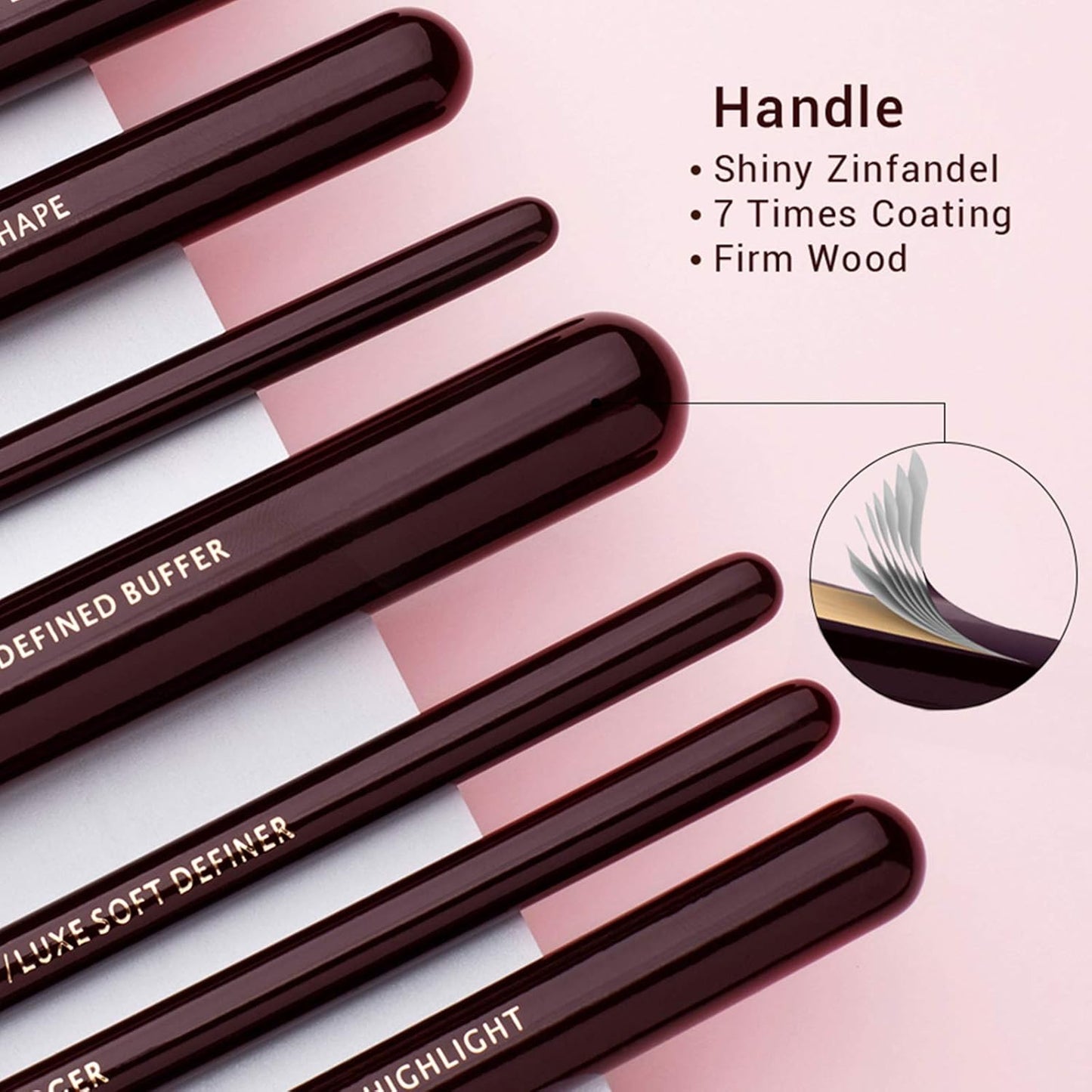 Jessup Makeup Brushes Set Professional, 25PCS Premium Natural Powder Foundation Eyeshadow Blending Concealer Blusher Highlight Labeled Brushes, T280