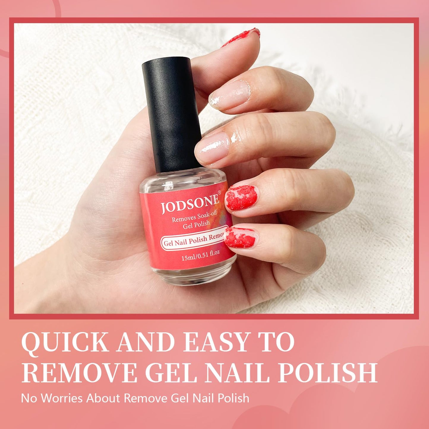 JODSONE 15ML Gel Nail Remover No Need Soaking or Wrapping Gel Remover for Nails 3-5 Minutes Easy And Quick