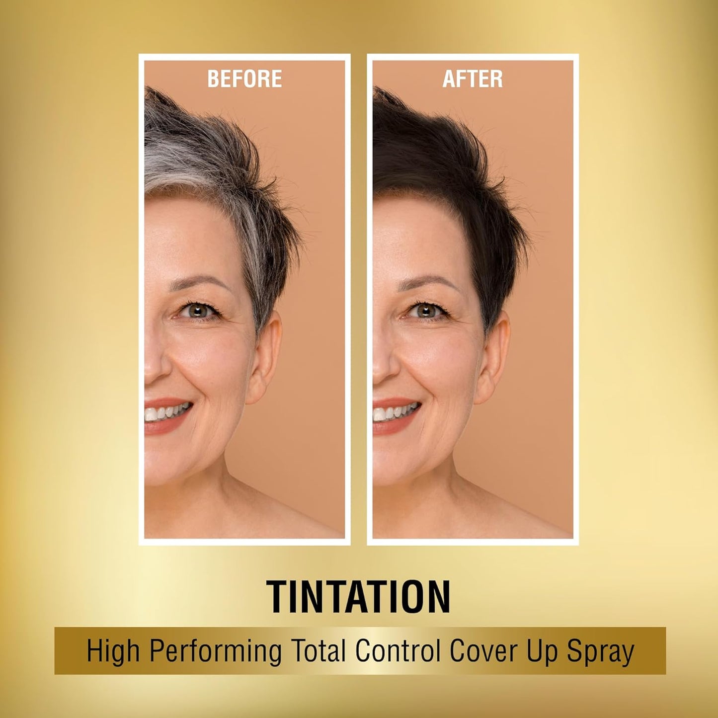 RED by Kiss 1.5OZ. Tintation Temporary Hair Color Spray, Instant Gray Root Cover Up, Water-Resistant, Smudge-Proof, Hairline & Barber Touch-Up, Quick Dry, Travel Size Spray (Darkest Brown)