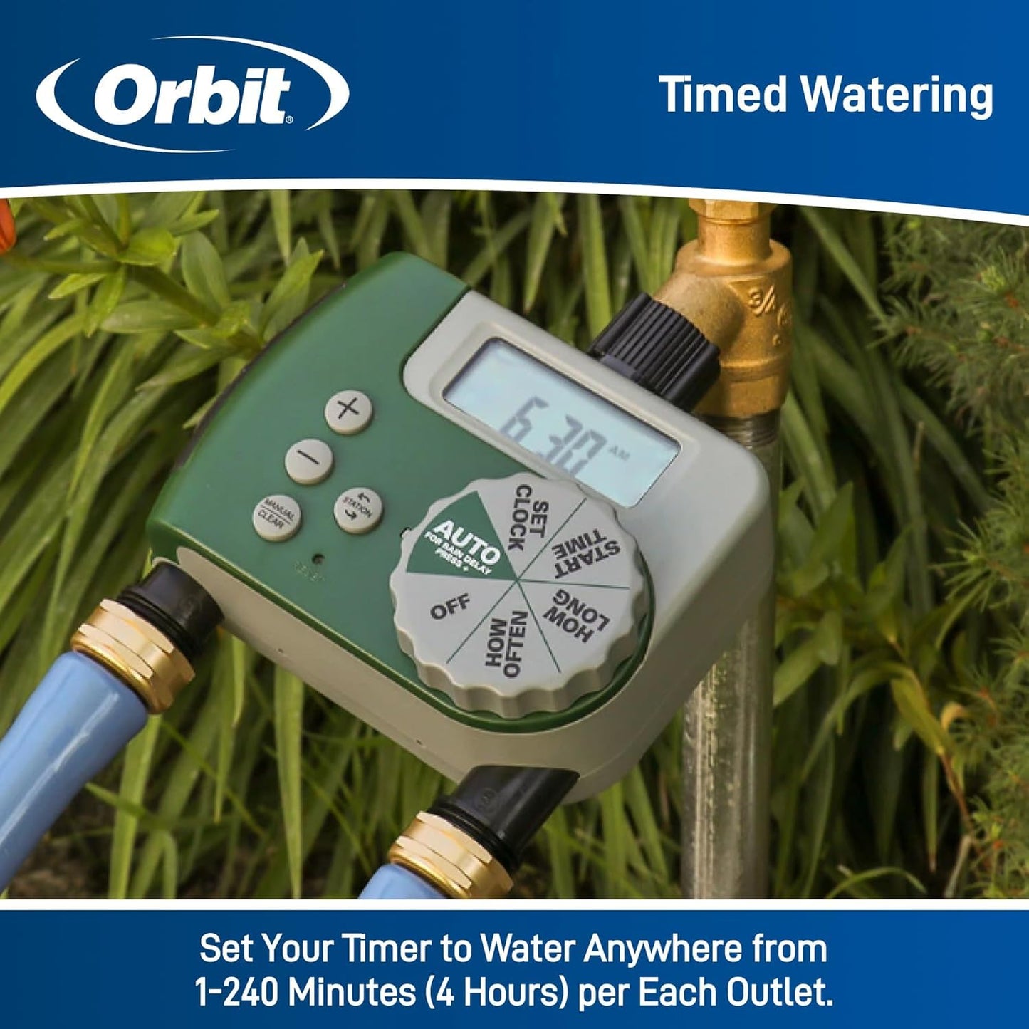 2-Pack Orbit 58910 Digital 2 Outlet Hose Faucet Timer