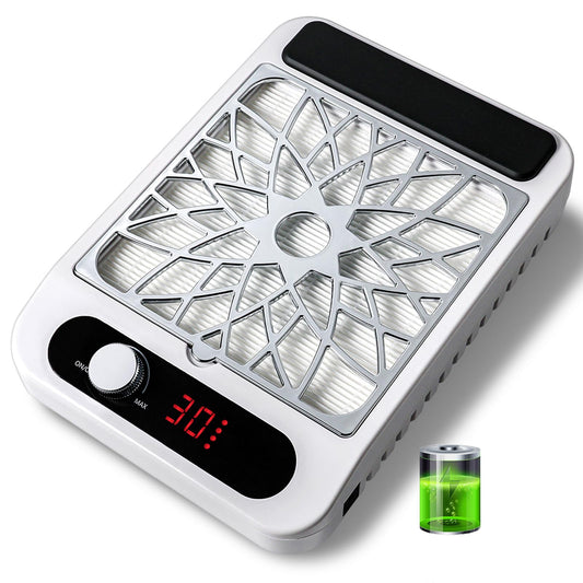 Nail Dust Collector, Rechargeable Cordless, 30 Speed Levels, Reusable Filter, Turbo Fan Dust Collector Powerful Dust Suction Machine,Nail Tech Must Haves for Acrylic Nail Polishing Manicure Salon Home