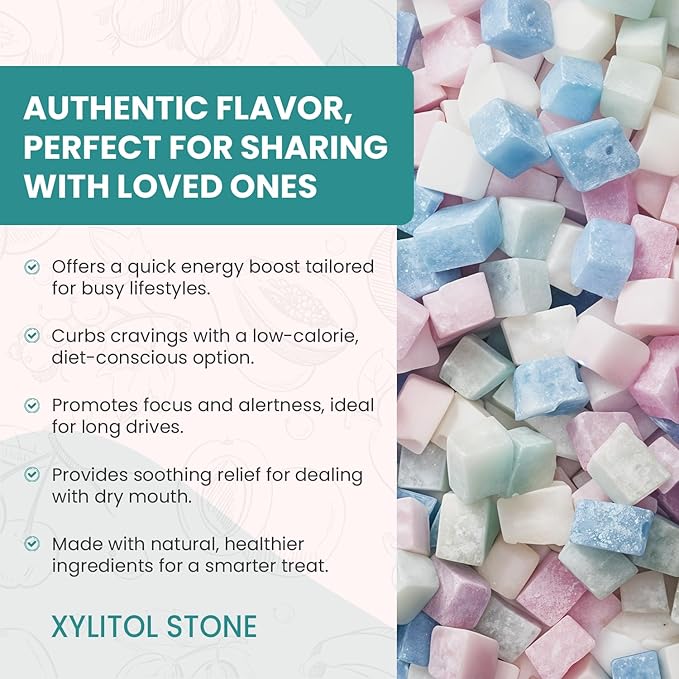 Xylitol Stone Sugar Free Candy - Vegan & Keto Friendly Unique Hard Candy Sugar-Free - 100% Natural Flavor Candies - Gluten Free & Non-GMO Breath Freshener Low Calorie Mints - Coffee (Pack of 1)