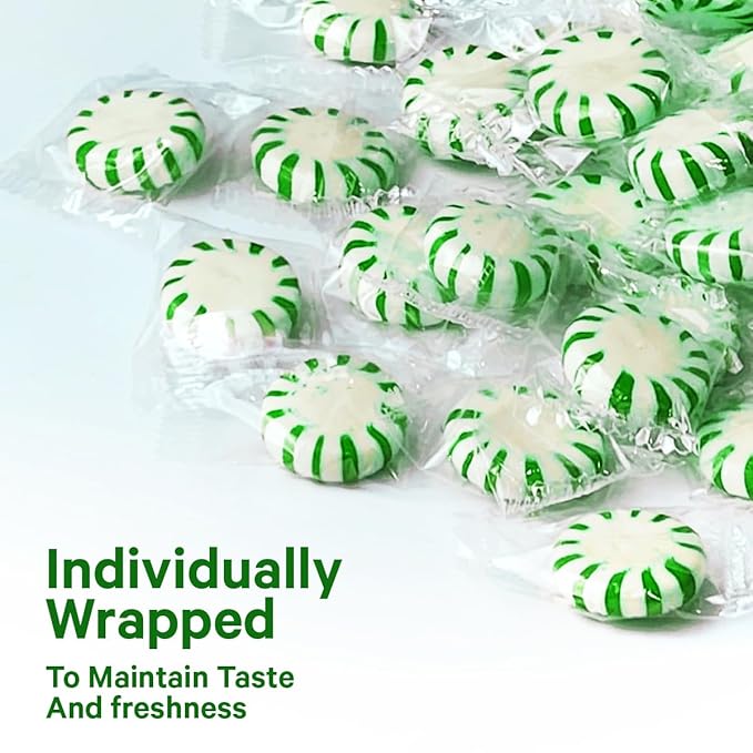 Starlight Spearmint Individually Wrapped Candy, 3 Pound Bulk Pack, Sweets for On the Go Refreshment, Starlight Mints Bulk Candy.