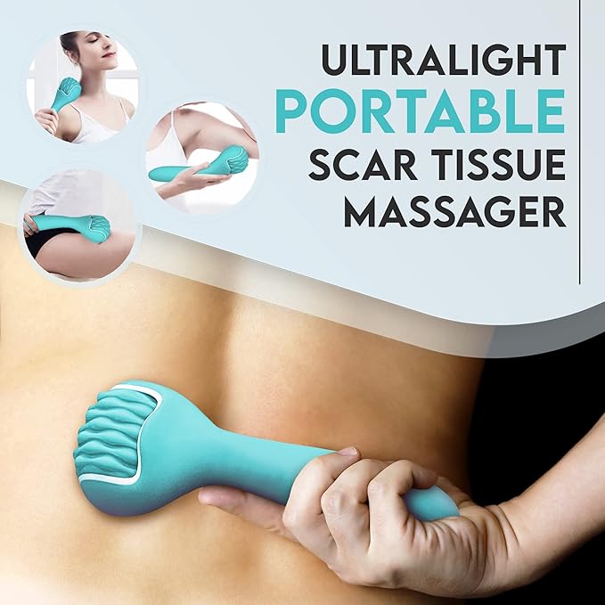 Scar Roller, Scar Tissue Massager for Post-Surgery Recovery, Silicone Ice Massage for Post-Surgery Incision Swelling and Soreness, Joint Roller for Improved Range of Motion and Flexibility. Teal