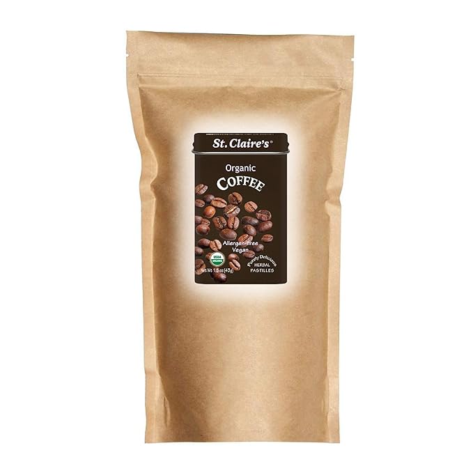 St. Claire's Organic Herbal Pastilles, (Coffee, 27 Ounce Refill Bag) | Gluten-Free, Vegan, GMO-Free, Plant-based, Allergen-Free | Made in our Allergen-Free facility