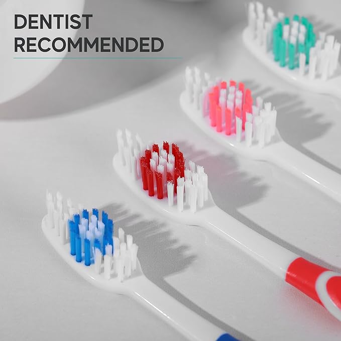 4 Pack Toothbrushes for Adults - Individually Wrapped Medium Bristle Toothbrushes with Covers - Pink - Convenient & Affordable Dental Care for Travel, Hotels, Airbnb, Missions & More