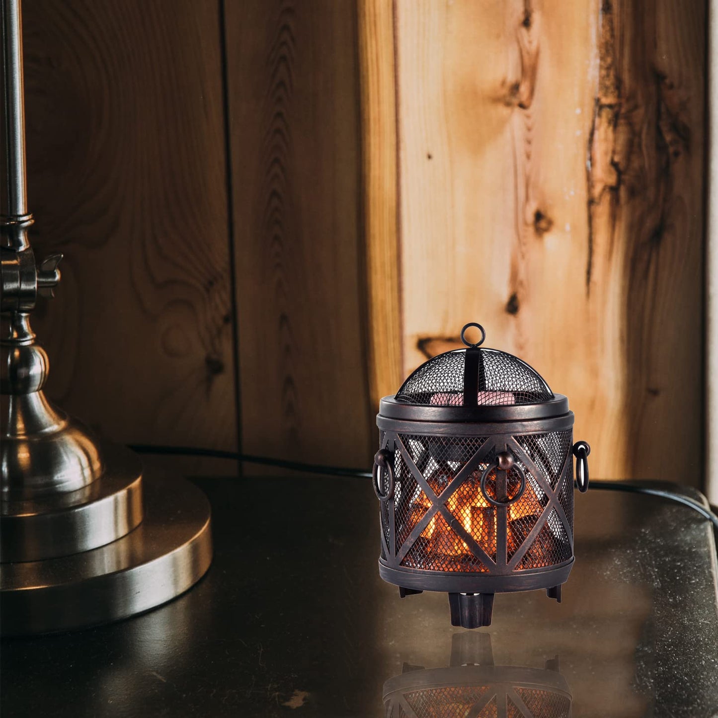 Dicimi Wax Melt Warmer,4-in-1 Electric Wax Melter,Oil Burner,Fireplace Wax Warmers, for Home Office Bedroom Aromatherapy Present and Decorations (Bronze, Fireplace Stove)