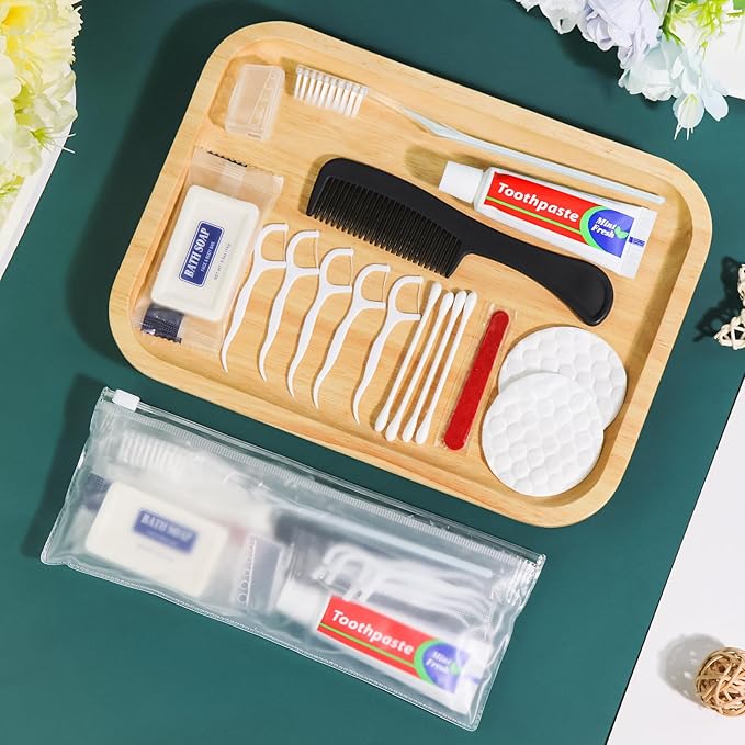 100 Sets Personal Hygiene Kit Bulk, Disposable Toothbrushes With Toothpaste, Floss, Comb, Soap Cover and Vanity Kit - Toiletry Supplies for Women, Men, Travel, Homeless