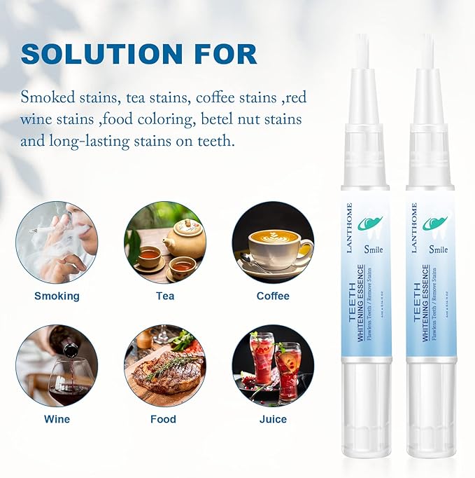 Teeth Whitening Essence Pen - Reduces Teeth Stains and Yellowing, Travel-Friendly Tooth Whitening Pen with Mint Flavor, Gentle on Sensitive Teeth Care (3pcs)