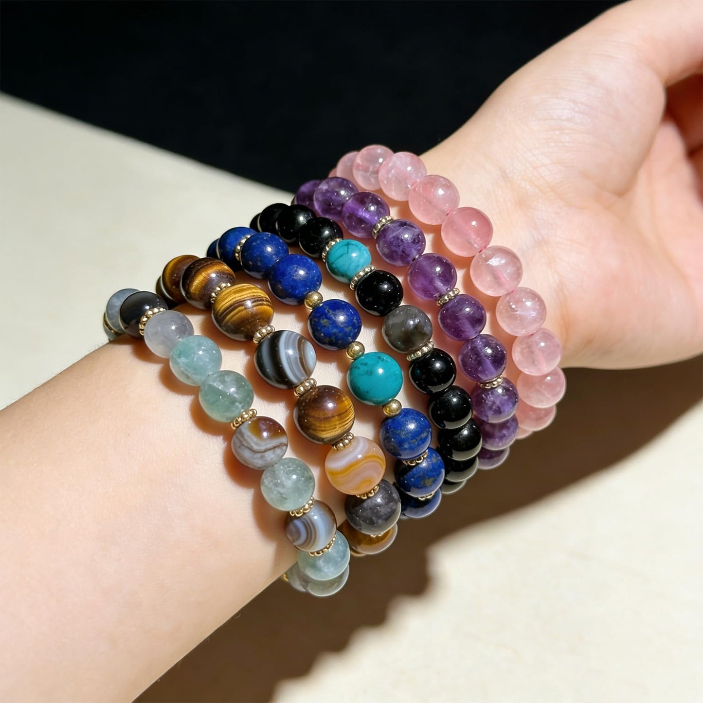 DIQIO Natural Stone Beads for Jewelry Making - 6mm Gemstone Round Loose Beads for Bracelets(58-60pcs, Black Labradorite Stone)