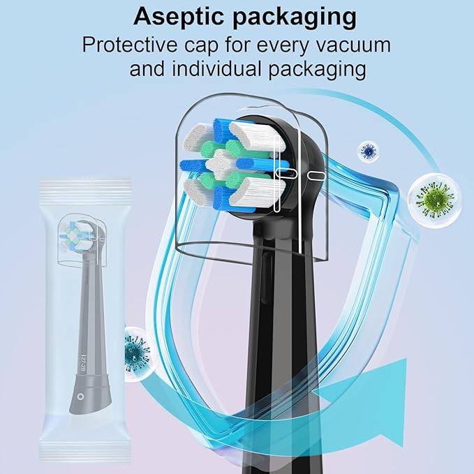 iO Replacement Heads Compatible with Oral B IO 2/3/4/5/6/7/8/9/10 Series Electric Toothbrush,Compatible with Oral B io Series Toothbrush Heads with Medium Bristles,Black