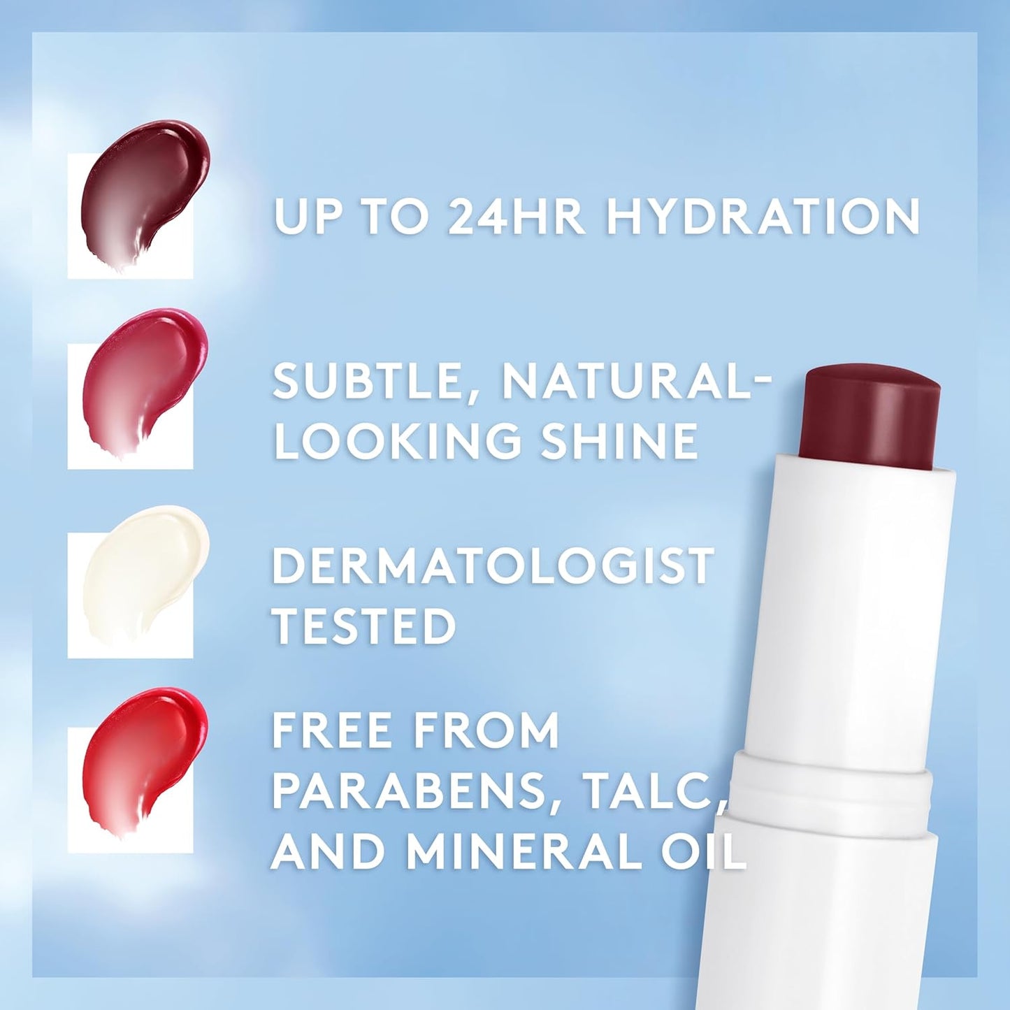 CoverGirl Clean Fresh Tinted Lip Balm, Vegan Formula, Hydrating, Natural Finish, Bliss You Berry, 1 Count