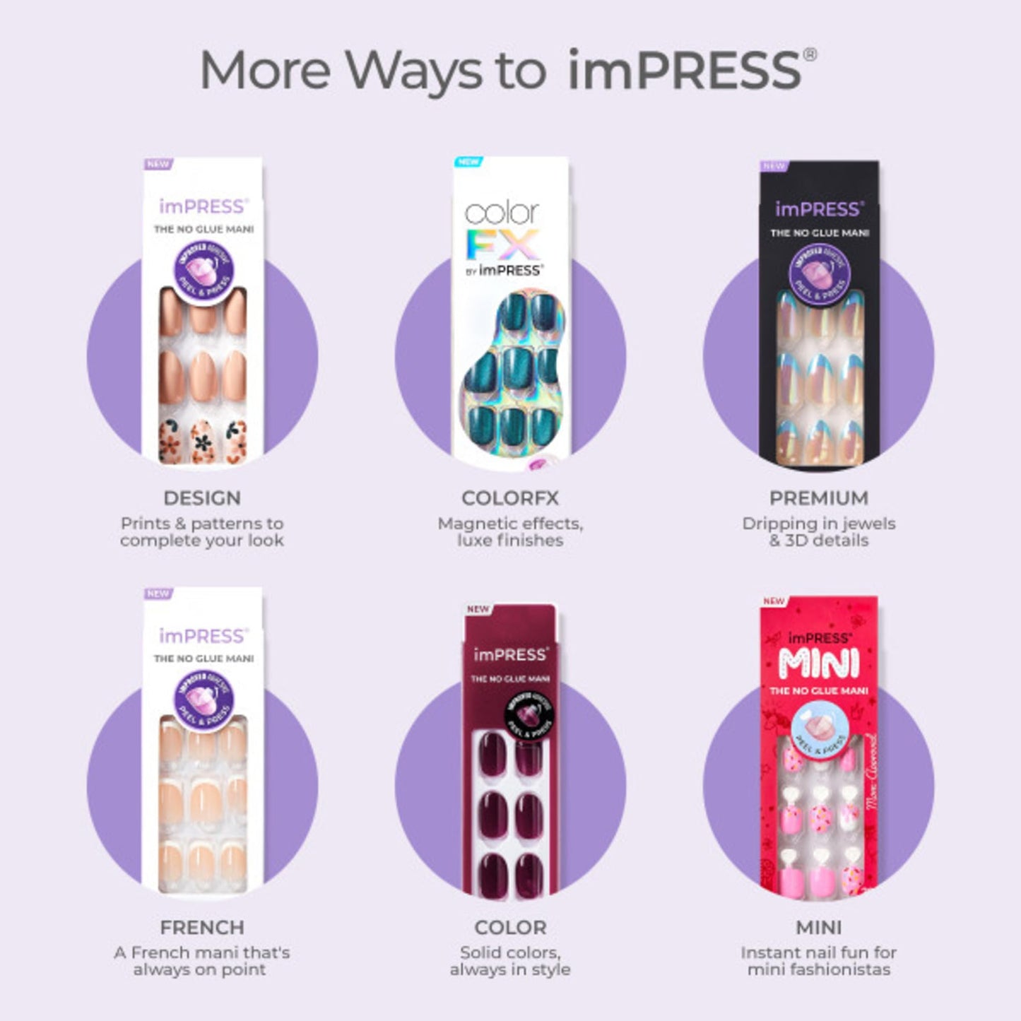 Kiss Impress No Glue Mani Press On Nails, Design, 'Evanesce', Beige, Short Size, Oval Shape, Includes 30 Nails, Prep Pad, Instructions Sheet, 1 Manicure Stick, 1 Mini File