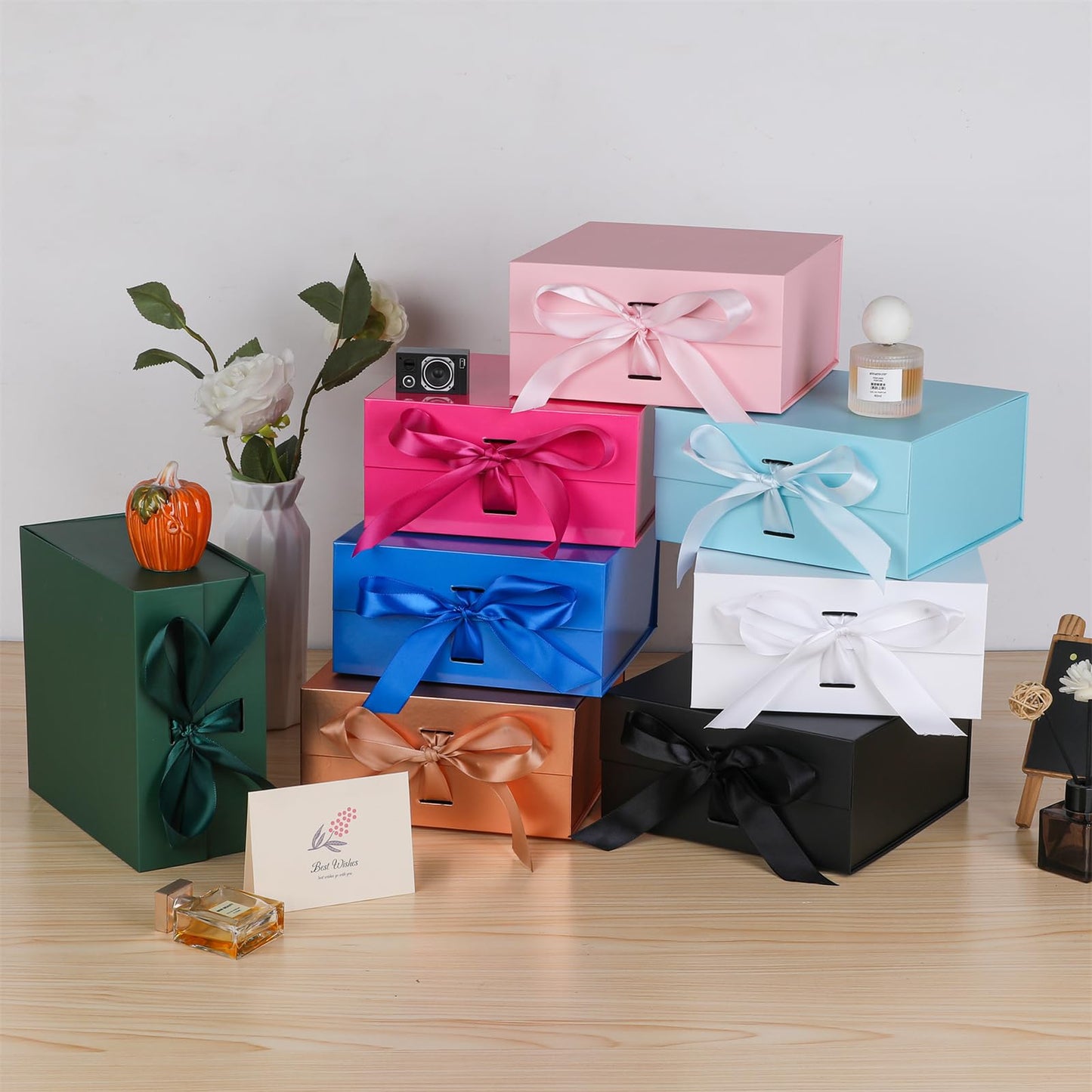 OEMVALATY Blue Gift Box,18x18x6 Inches Gift Boxes with Lids for Presents with Magnetic Closure and Ribbon for Wedding,Storage,Birthday