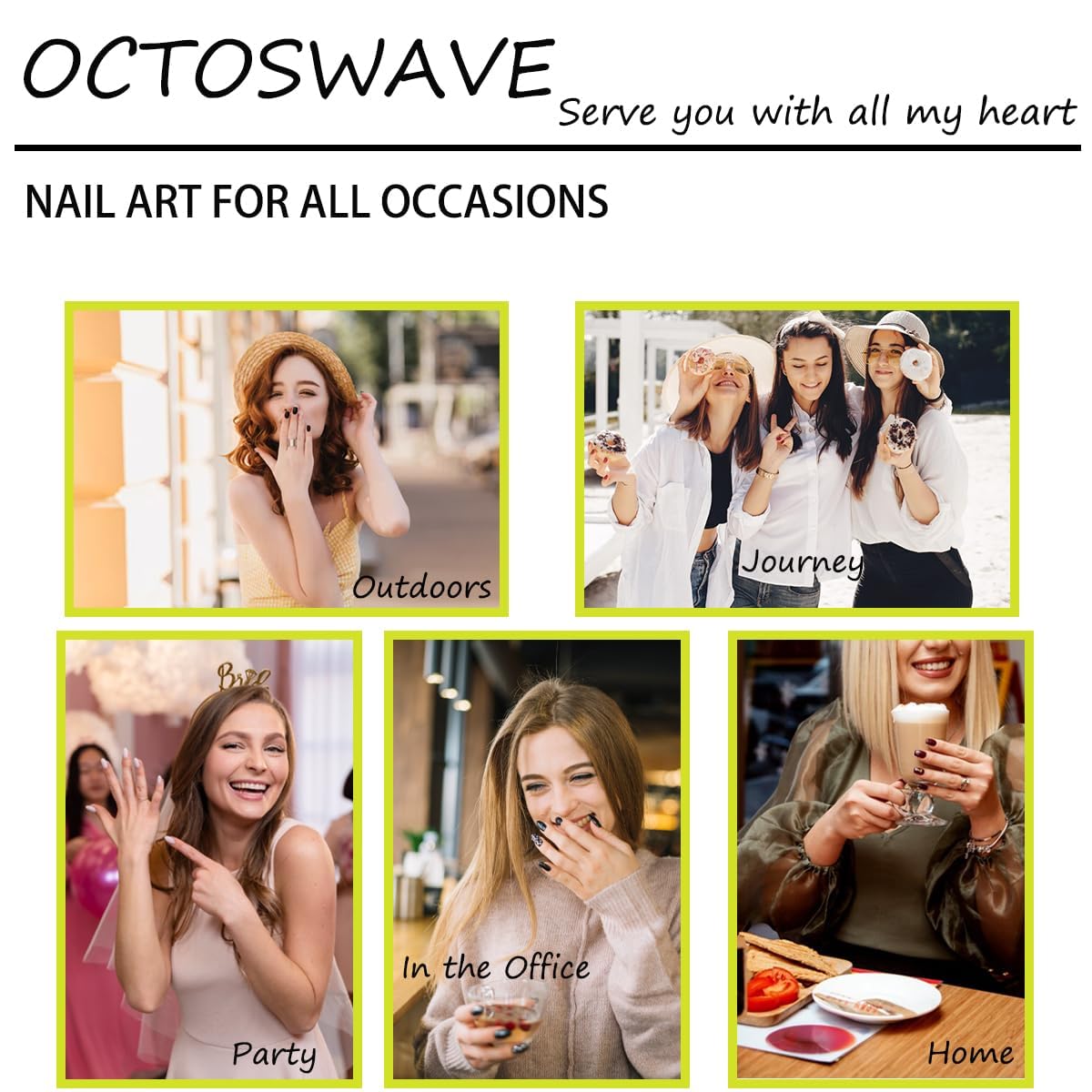OCTOSWAVE Pink and Black Press on Nails Long Almond - Y2K Star Design Fake Nails with 3D Bow & Rhinestones - 24 Pcs Glossy Glue on Nails, Salon-Style DIY Manicure Kit for Women and Girls