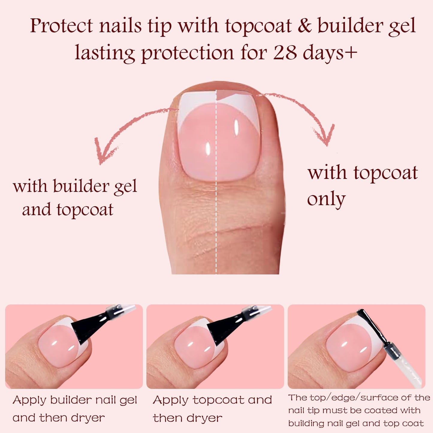 OPkssnails Press on Toenails Short,216Pcs Summer Pink Ombre Toenail Press Ons Square for Women,Soft Gel Toe Nail Tips, Light Weight & Fit Perfectly,Soak off Acrylic Fake Toe Nail Extensions 12 Sizes