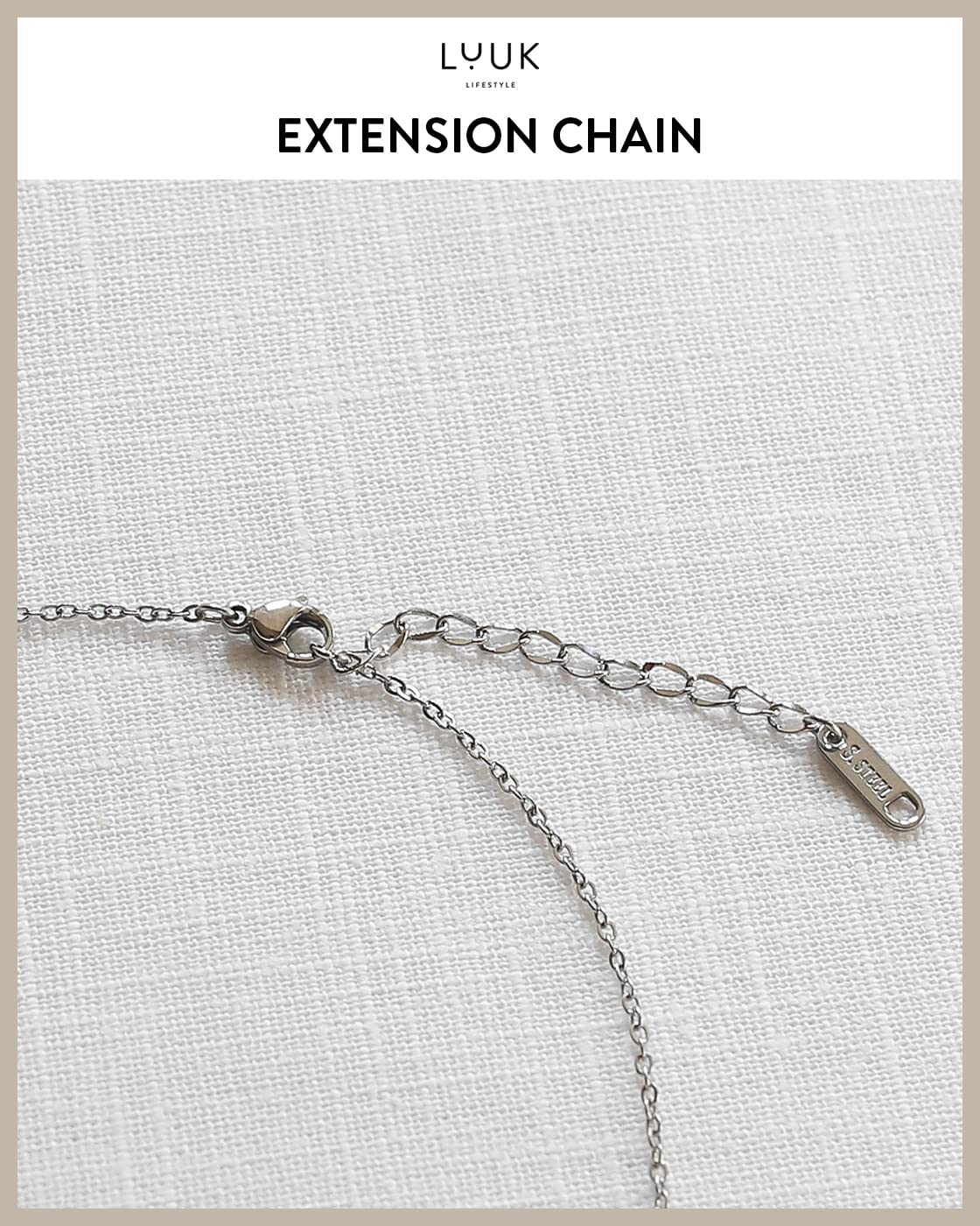 LUUK LIFESTYLE Stainless steel necklace for women, with four-leaf clover, mandala and heart pendants, lucky charms, with HAPPINESS gift card, fine design for attractive look, silver