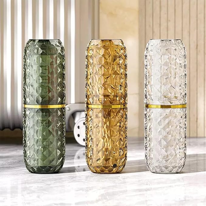 Toothbrush Holders with Cover, Portable Travel Toothbrush Case with lid, Toothbrush Container for Bathroom Countertop Organizer (Green)