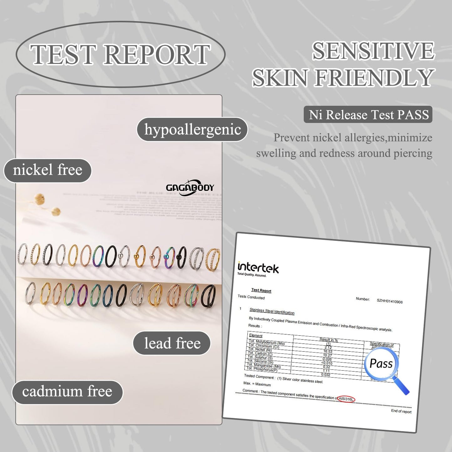 Nose Rings 14 Gauge Hoop Earrings For Women 14g Nose Hoop Rose Gold Septum Jewelry Surgical Steel Septum Ring Double Hoop Septum Clicker Lip Rings Helix Earring Conch Piercing Cartilage Earring 12mm