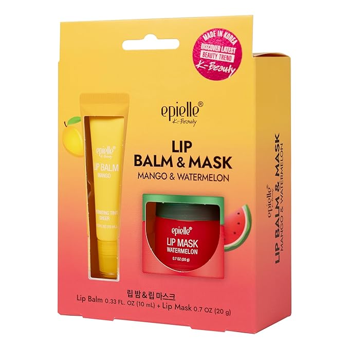 Epielle Lip Balm & Mask Mango & Watermelon, Hydrating Tint Sheer, Overnight Lip Masks, Kbeauty, Stocking Stuffers, Thanksgiving Essentials