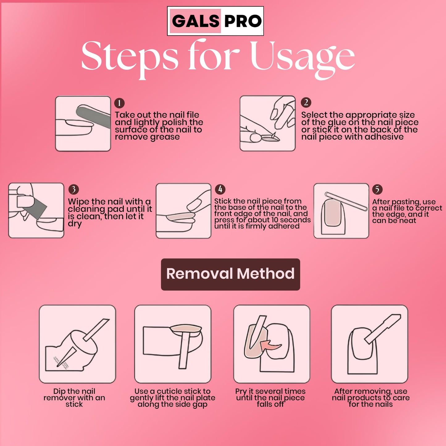 GALSPRO Short Press on Nails - Set of 24 Fake Nails with Designs in 12 Different Sizes for Perfect Fit, Cute False Nails Kit for Women with 0.07oz Nail Glue (MAKE A FORTUNE COFFIN SHAPE, Short)