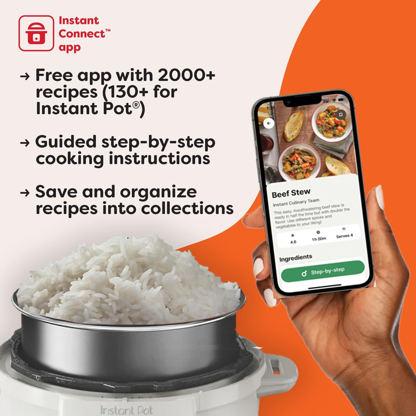 Instant Pot Duo 7-in-1 Mini Electric Pressure Cooker, Slow Rice Cooker, Steamer, Sauté, Yogurt Maker, Warmer & Sterilizer, Includes Free App with over 1900 Recipes, Stainless Steel, 3 Quart
