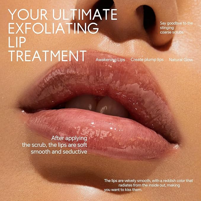 Nourishing Lip Scrub, Lip Scrub Exfoliator Gentle Exfoliation Lip Care Products for Chapped Dry and Flaky Lips Treatment