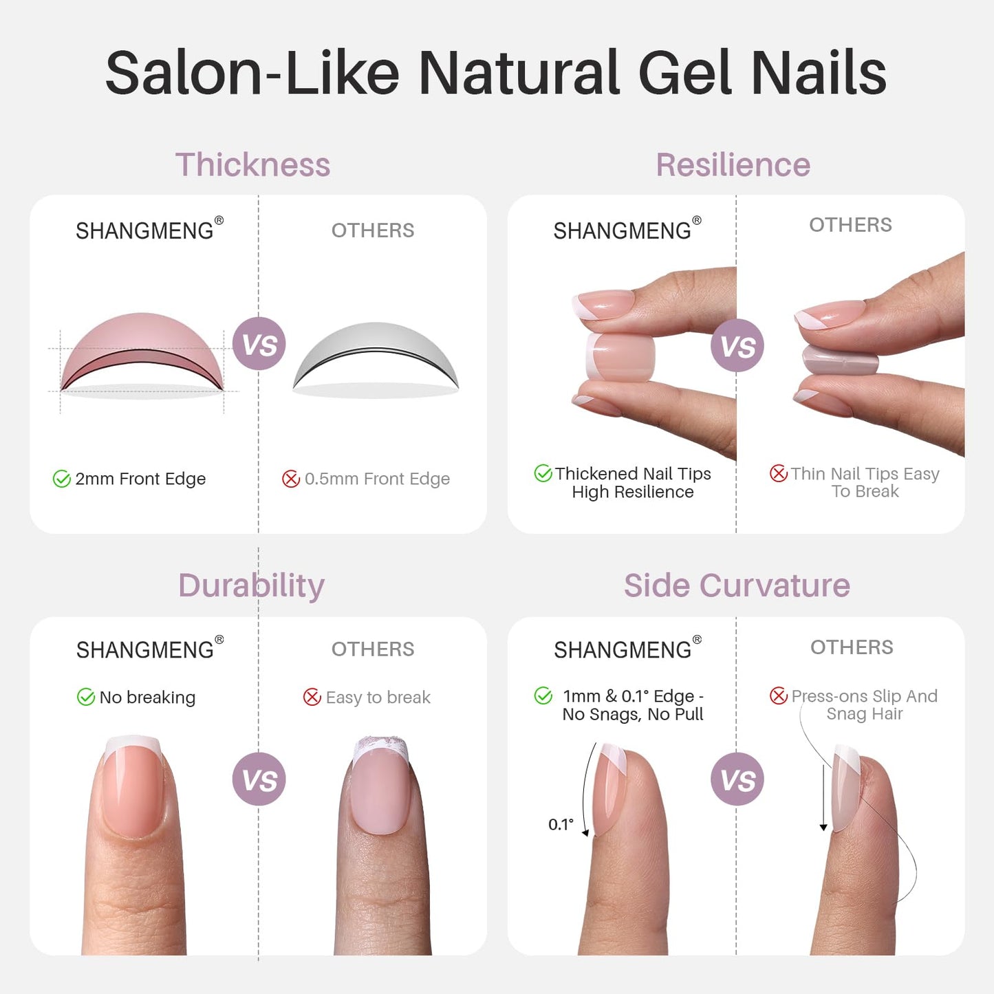 Red Press on Nails Oval - SHANGMENG Soft Gel 3D Silver Foil Short Press on Nails for Women, Seamless Fit Glue on Nails in 16 Sizes - 32 Reusable Fake Nails Kit with Glue, Crimson Curve