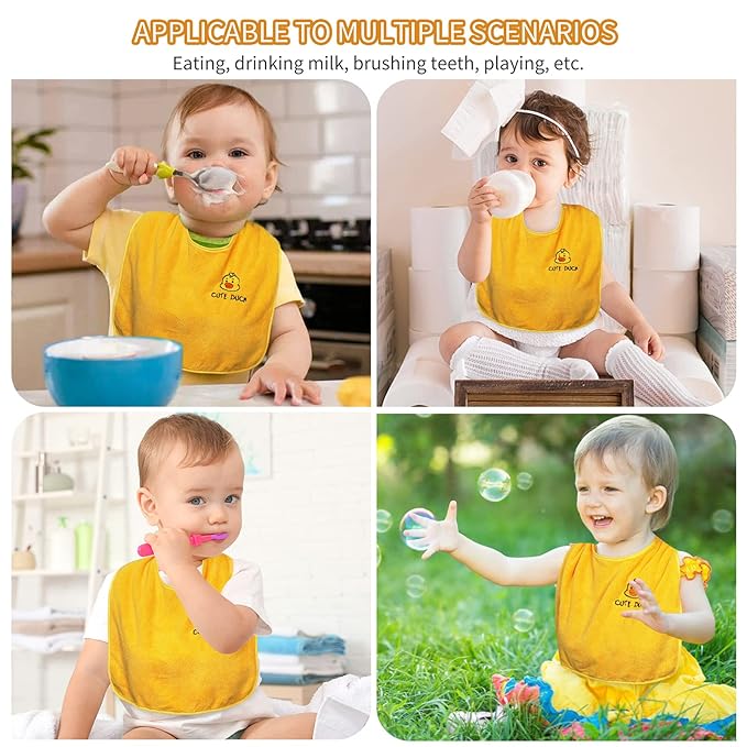 3 Pack Baby Bibs for Girls or Boys, Waterproof, Towel Toddler Bibs for 1-3 Years