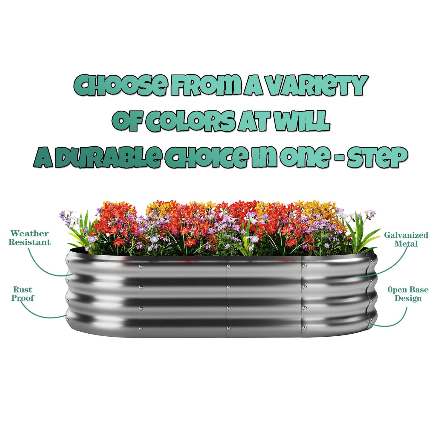 ZFHgarden Galvanized Metal Planter Round Raised Garden Bed Kit for Gardening Outdoor，2x2x1ft Grow Garden Box Raised Flower Bed，Round Galvanized Planter Outdoor Metal Fire Pit Ring Green